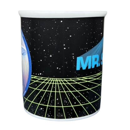 Mr. Spock Star Trek vintage mug featuring a space-themed design with vibrant colors