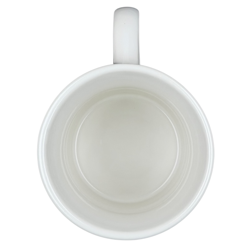 Inside view of a Mr. Spock Star Trek vintage mug showcasing its glossy white finish and classic design