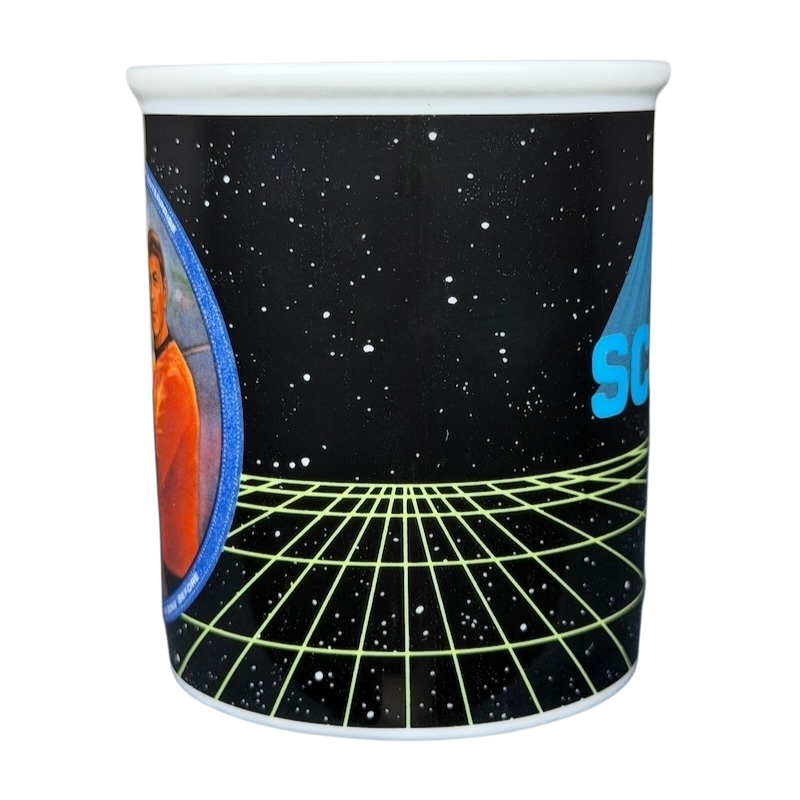 Scotty Star Trek vintage mug featuring a colorful space design and iconic character image