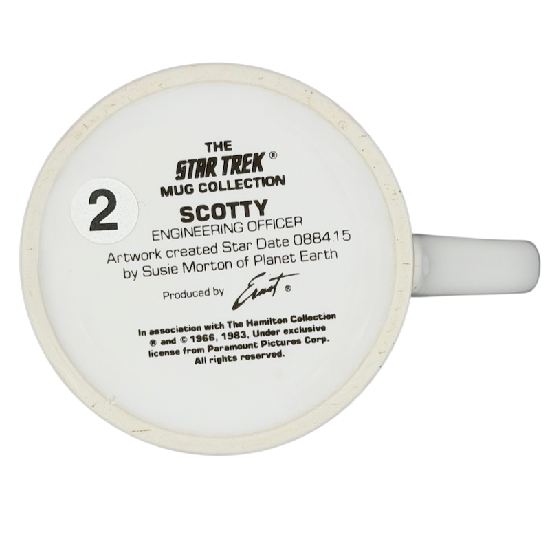 The Hamilton Collection Scotty Star Trek vintage mug featuring engineering officer design and official artwork