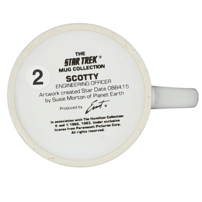 The Hamilton Collection Scotty Star Trek vintage mug featuring engineering officer design and official artwork
