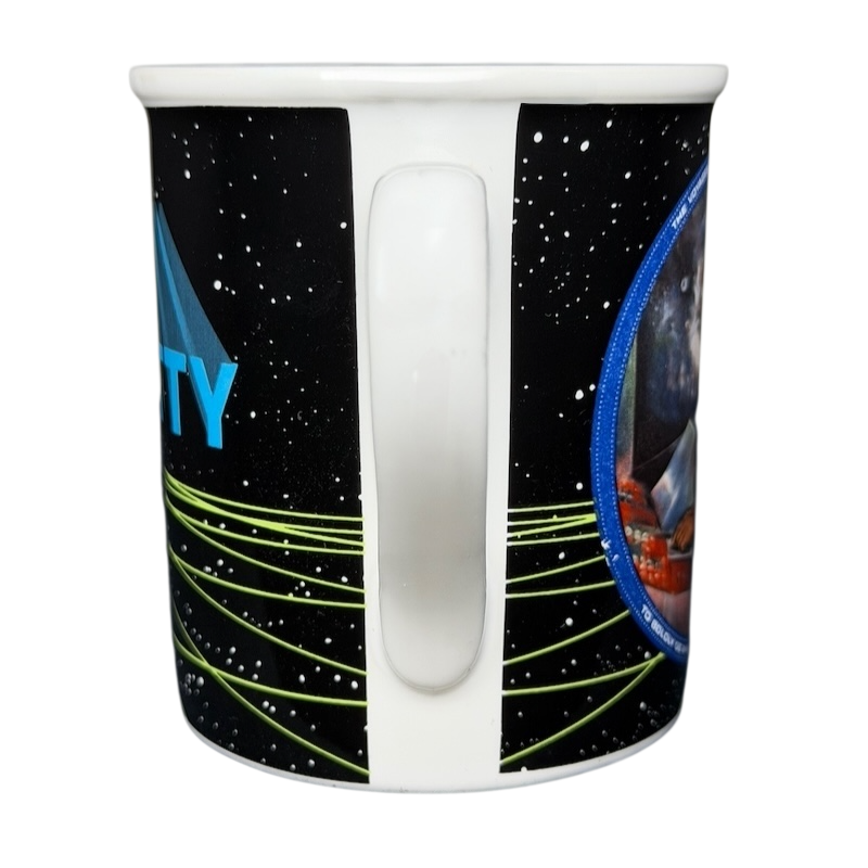 Scotty Star Trek vintage mug featuring vibrant space graphics and iconic character imagery