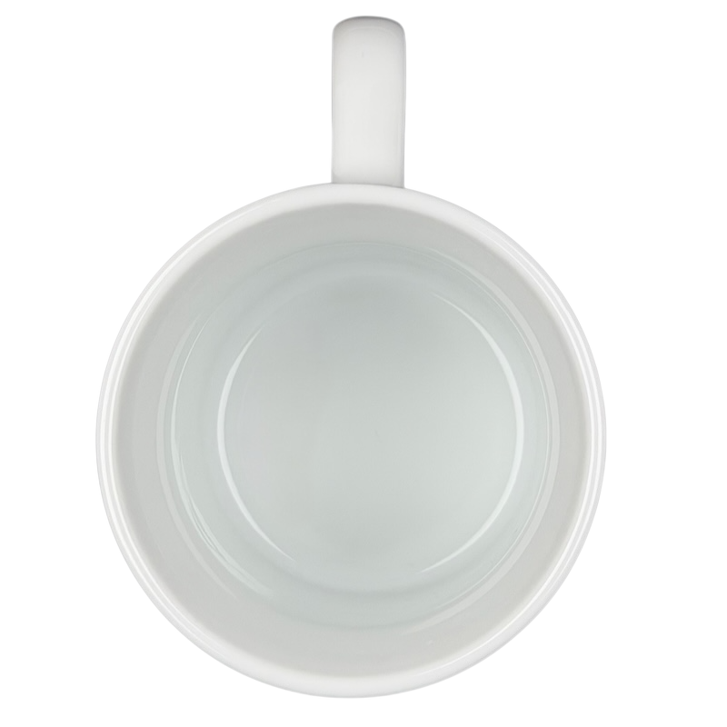 Interior view of a Scotty Star Trek vintage mug showing its smooth white ceramic finish