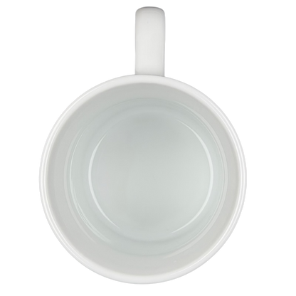 Interior view of a Scotty Star Trek vintage mug showing its smooth white ceramic finish