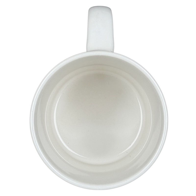 Interior view of Pfaltzgraff Star Trek The Next Generation U.S.S. Enterprise vintage mug with a smooth white finish