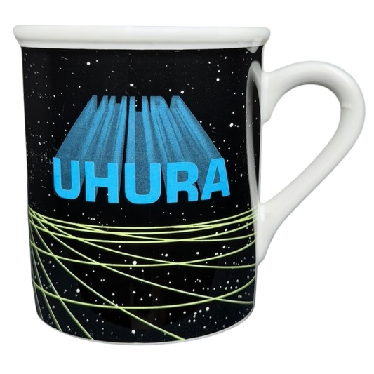 Uhura Star Trek collectible vintage mug featuring iconic graphics and space design