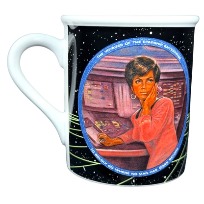 Uhura Star Trek collectible vintage mug featuring the iconic character in a colorful design