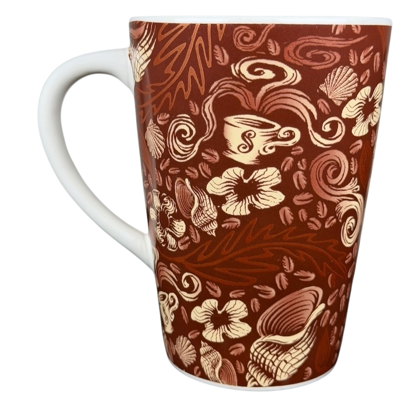 2006 Starbucks 35th anniversary vintage Siren mug featuring a floral and coffee design in warm colors
