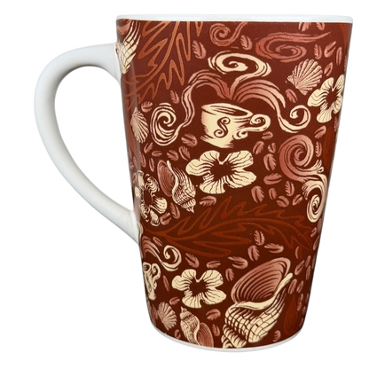 2006 Starbucks 35th anniversary vintage Siren mug featuring a floral and coffee design in warm colors