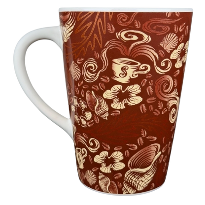 2006 Starbucks 35th anniversary vintage Siren mug in brown with floral design