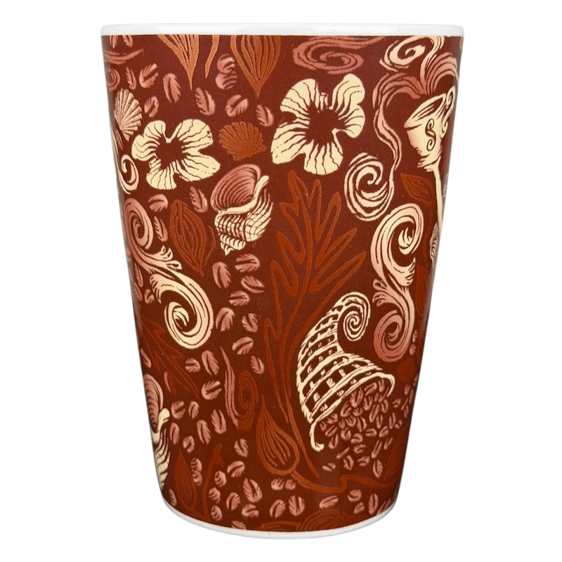 2006 Starbucks 35th anniversary vintage Siren mug featuring floral and coffee bean designs