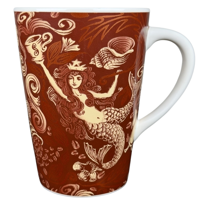 2006 Starbucks 35th anniversary vintage Siren mug with intricate mermaid design and earthy tones