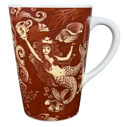2006 Starbucks 35th anniversary vintage Siren mug with intricate mermaid design and earthy tones