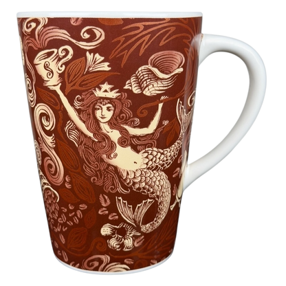 2006 Starbucks 35th anniversary vintage Siren mug featuring a detailed mermaid design in brown tones