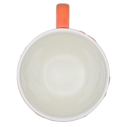 Top view of 2006 Starbucks embossed coral flowers leaves mug with a smooth inner surface