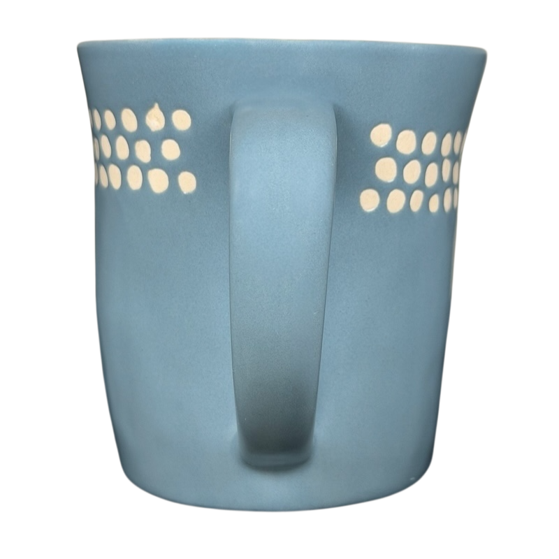 2008 Starbucks blue dotted vintage mug with a sleek design and comfortable handle