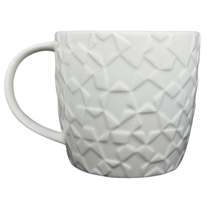 2011 Starbucks Embossed Stars collectible mug with a textured white design perfect for coffee lovers
