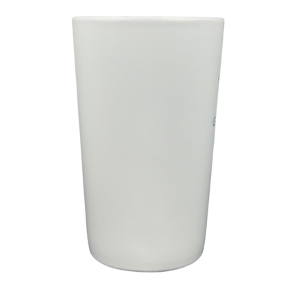 2011 vintage Starbucks 16 Grande mug plain white ceramic tall tumbler with matte finish front view