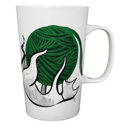 2015 Starbucks cat yarn collectible mug featuring a green yarn ball design