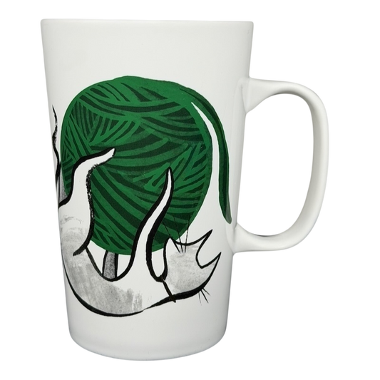 2015 Starbucks cat yarn collectible mug featuring a playful cat and yarn design