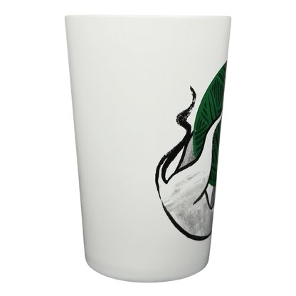 2015 Starbucks cat yarn collectible mug featuring unique green and black artwork