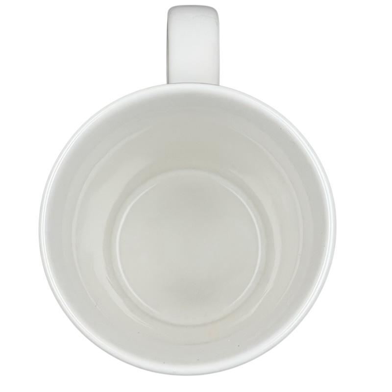 Inside view of the 2015 Starbucks cat yarn collectible mug showing smooth surface and round design