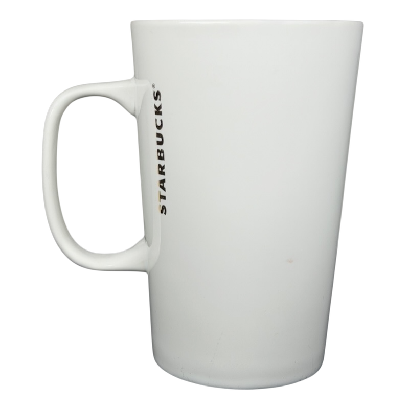 2015 Starbucks cat yarn collectible mug featuring a sleek white design for cat lovers
