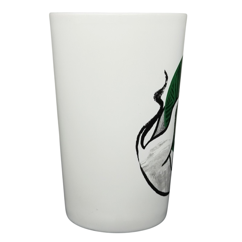 2015 Starbucks cat yarn collectible mug featuring a unique cat design and green accents