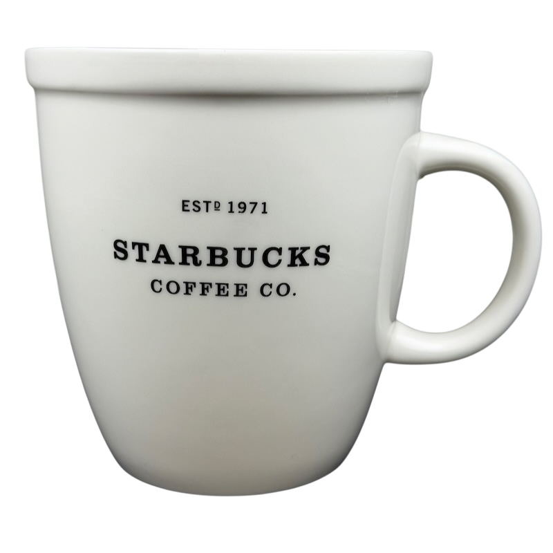 Starbucks Abbey ESTD 1971 New Bone China Mug 2009 with classic black logo design