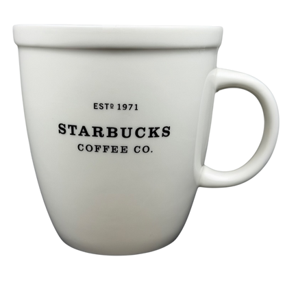 Starbucks Abbey ESTD 1971 New Bone China Mug 2009 with classic black logo design