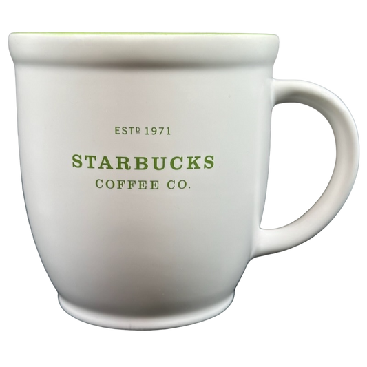 Starbucks Abbey Green Font ESTD 1971 Mug 2007 with a classic design and sturdy handle