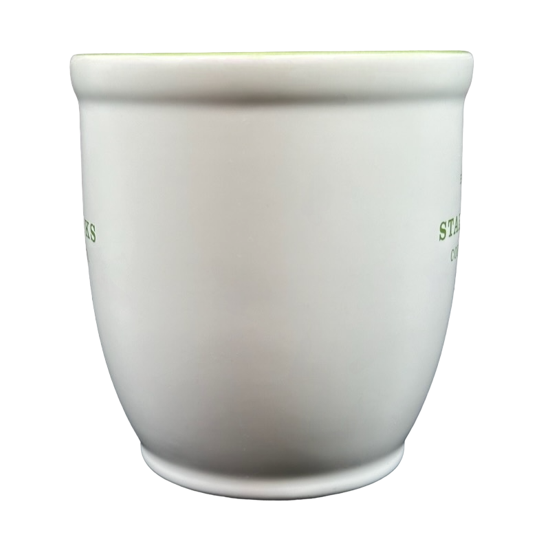 Starbucks Abbey Green Font ESTD 1971 Mug 2007 with a sleek white design for coffee lovers