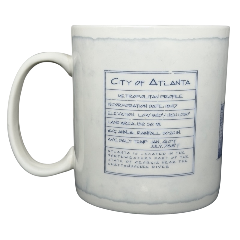 Starbucks Architect Series Atlanta vintage mug showcasing city profile details and historical information