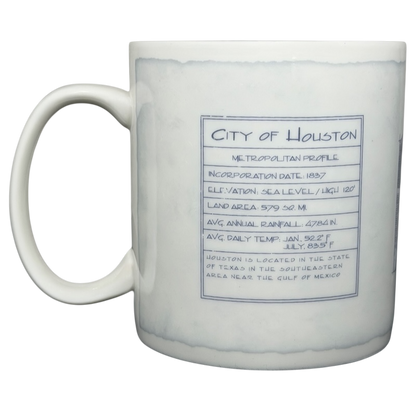 Starbucks Architect Series Houston vintage mug featuring city profile details and elevation information