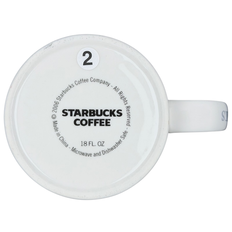 Underside view of the Starbucks Architect Series Las Vegas vintage mug showing 18 fl oz capacity