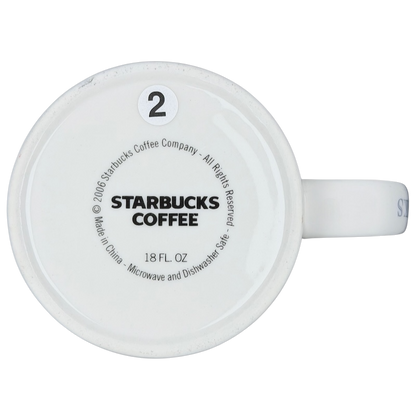 Underside view of the Starbucks Architect Series Las Vegas vintage mug showing 18 fl oz capacity