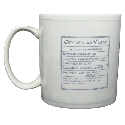 Starbucks Architect Series Las Vegas vintage mug featuring city profile details and historical information