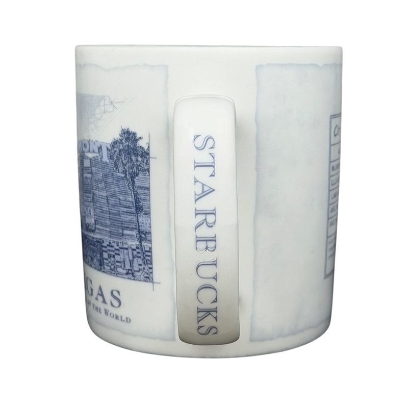 Starbucks Architect Series Las Vegas vintage mug featuring iconic city designs and blue accents