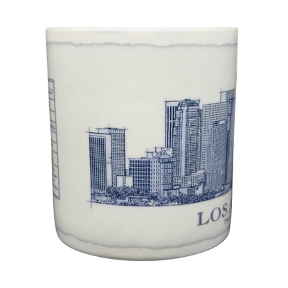Starbucks Architect Series Los Angeles vintage mug featuring skyline design in blue and white