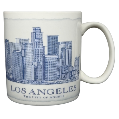 Starbucks Architect Series Los Angeles vintage mug featuring skyline design in blue and white colors