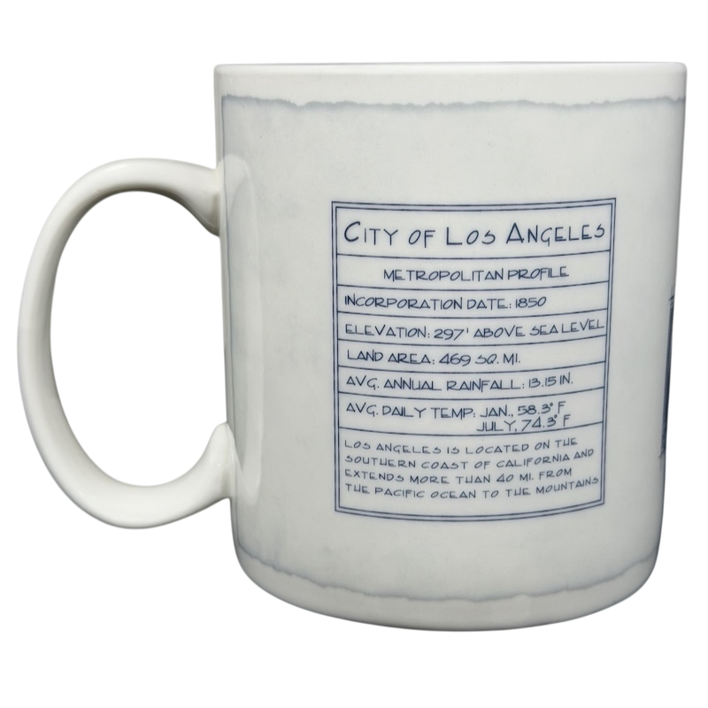 Starbucks Architect Series Los Angeles vintage mug featuring city profile and historical details