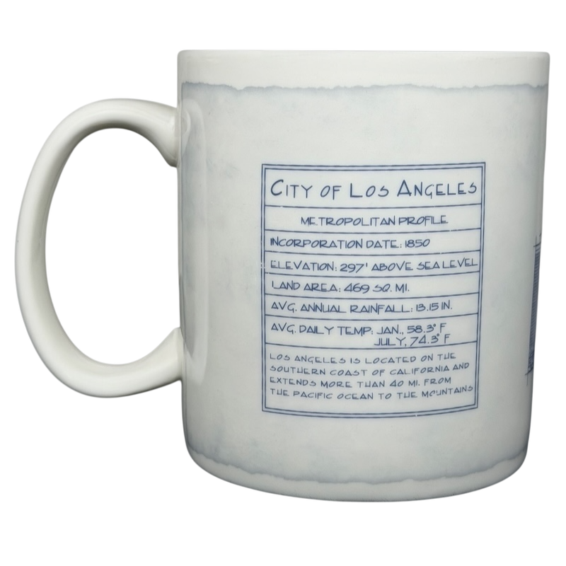 Starbucks Architect Series Los Angeles vintage mug featuring detailed city profile information
