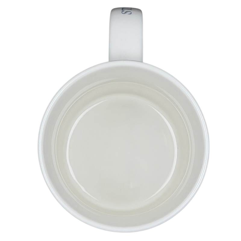 Inside view of the Starbucks Architect Series Los Angeles vintage mug in classic white ceramic.