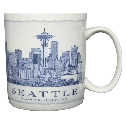 Starbucks Architect Series Seattle vintage mug featuring the Space Needle and city skyline design