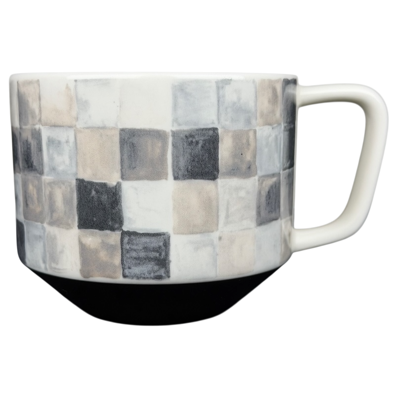 Starbucks artisan heritage mug featuring a checkerboard design in neutral colors