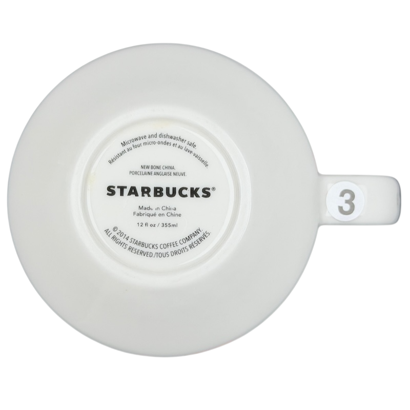 Starbucks Artisan Series collectible mug featuring a clean white design with a unique number on the handle