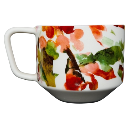 Starbucks Artisan Series collectible mug featuring a colorful floral design on a white background