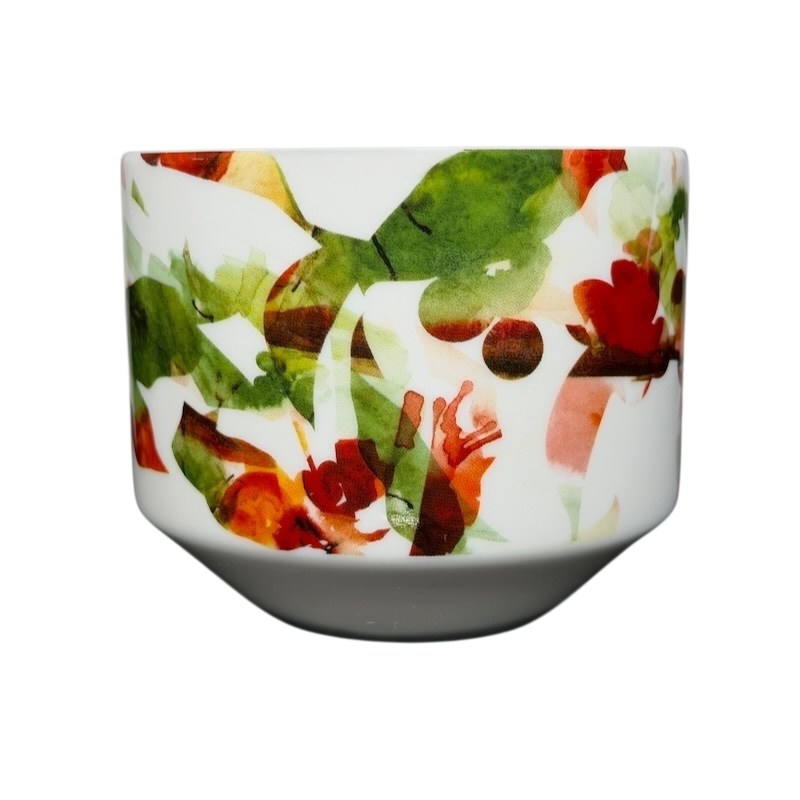 Starbucks Artisan Series collectible mug featuring a colorful floral design on white porcelain