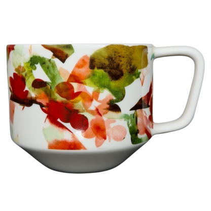 Starbucks Artisan Series collectible mug featuring a colorful floral design with rich hues