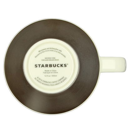 Starbucks Artisan Series vintage mug with a brown and cream design and a 12 oz capacity